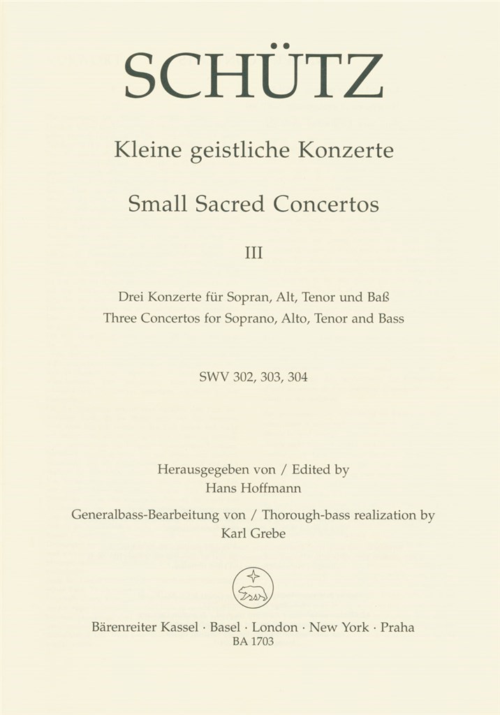 Small Sacred Concertos, Volume 3